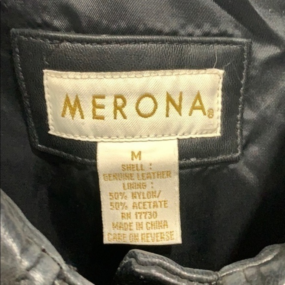 Black Button Up Leather Jacket - image 4